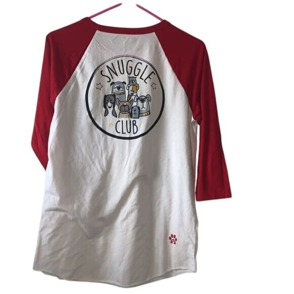 Bobs For Dogs Baseball Raglan Tee Shirt Red & White S - Picture 7 of 7
